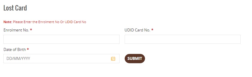 Apply for lost UDID card