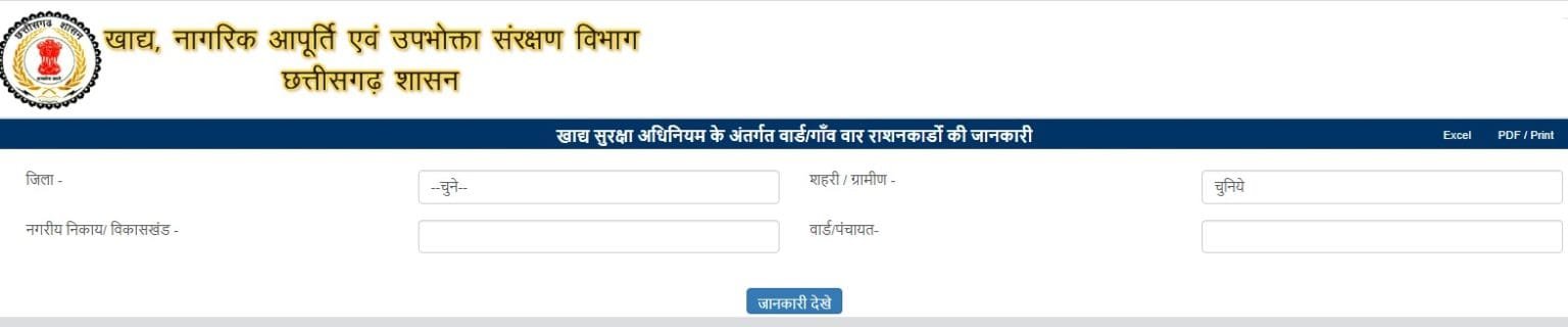 Cg Ration Card CG Ration Card List 2024 District wise