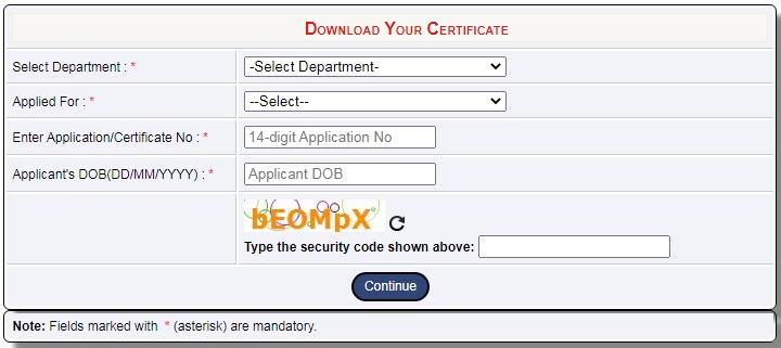Print/download certificate