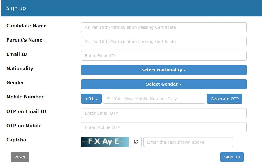 new user registration