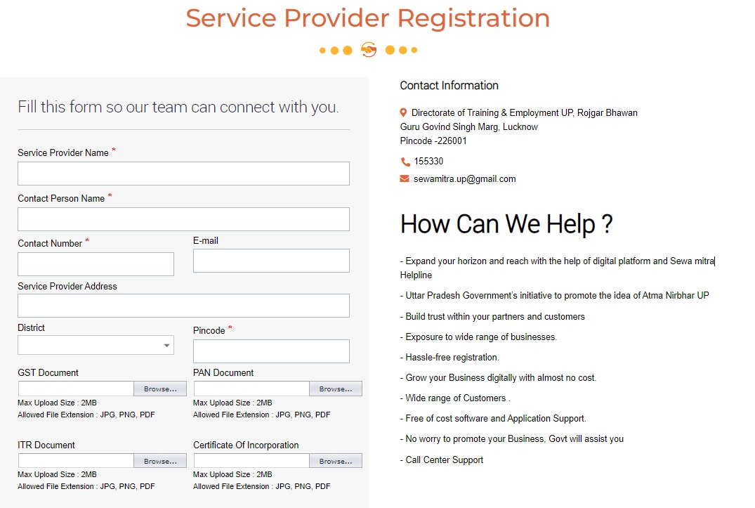 Service Provider Registration Form