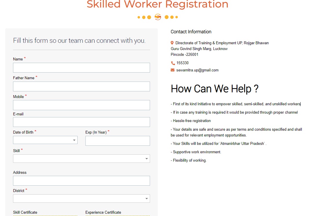 Skilled Worker Registration Form