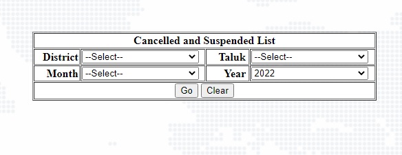 Cancelled and Suspended List