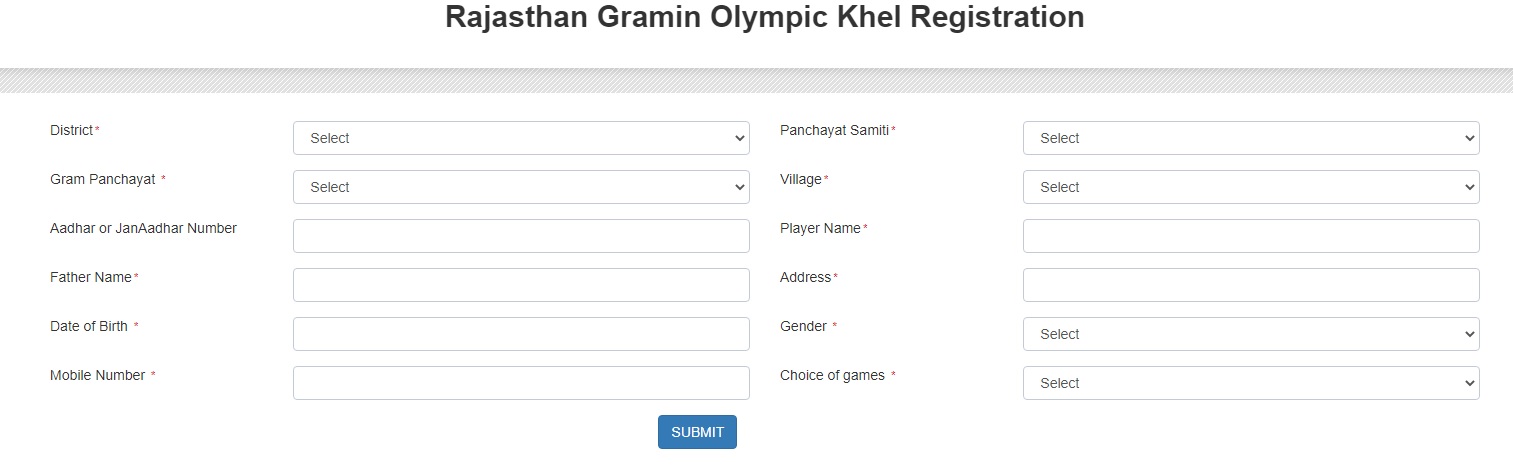 rajasthan gramin olympic khel 2024 registration